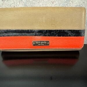 Kate Spade Beige and Coral Wallet